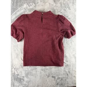 Ann Taylor Women's Short Sleeve Sweater XL Burgundy Wine NWT $59.99 Retail